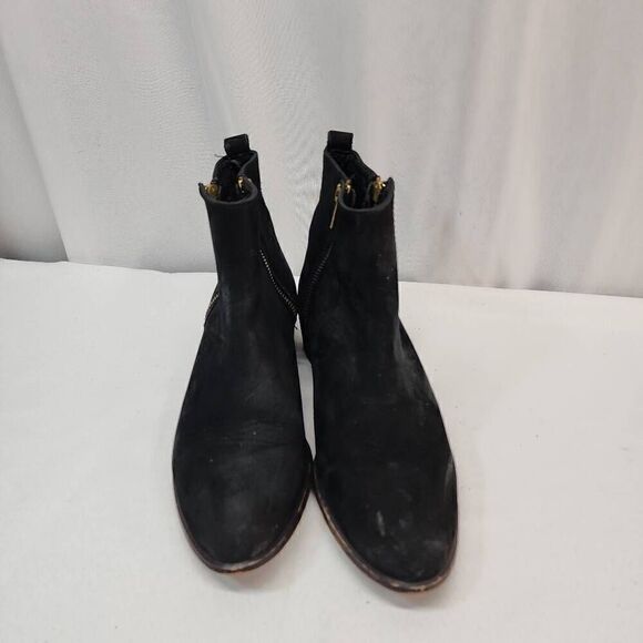 Steve Madden Size 9 Black Suede Leather Size Zipper Ankle Bootie - Picture 3 of 11